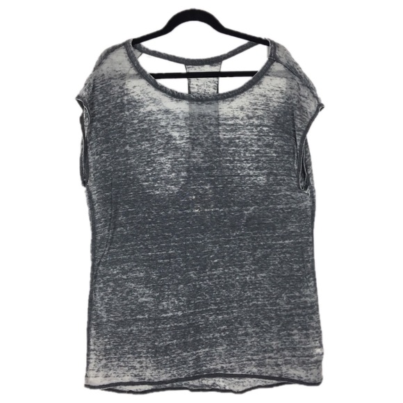 Chaser Tops - Large Chaser Grey Black Heavily Distressed Top